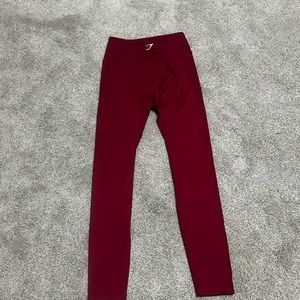 Gym Shark leggings dark red large like new